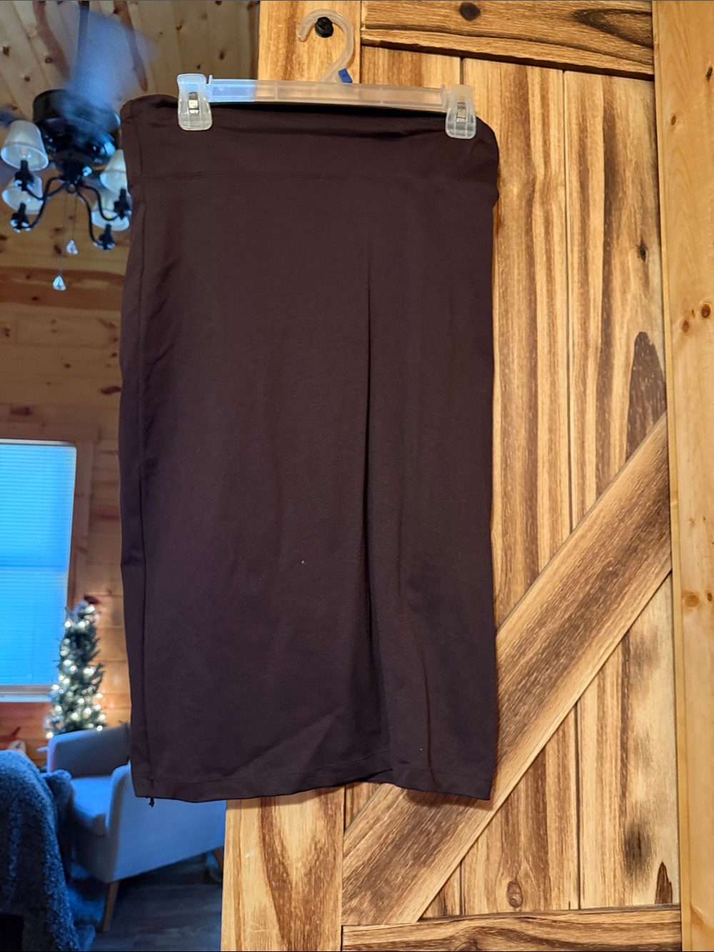 Brown Women's Pencil Skirt - Sleek Stretch Fit